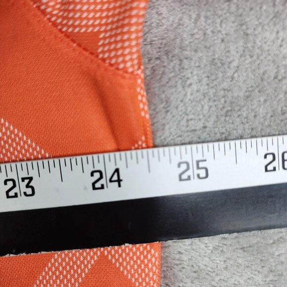 Mens Orange Nike Golf Polo Shirt Short Sleeve Diamond Print Fit Dry Size XL - Picture 9 of 11